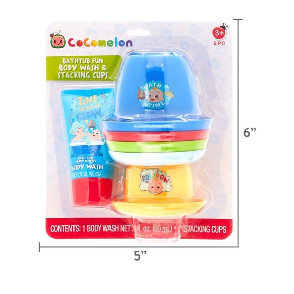 Cocomelon Bathtub Fun Body Wash and Stackable Cups - Picture 2 of 8